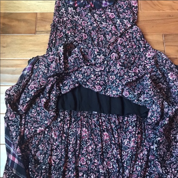 Free People What About Love Floral Plaid Ruffle One Shoulder Maxi Dress - Picture 9 of 14